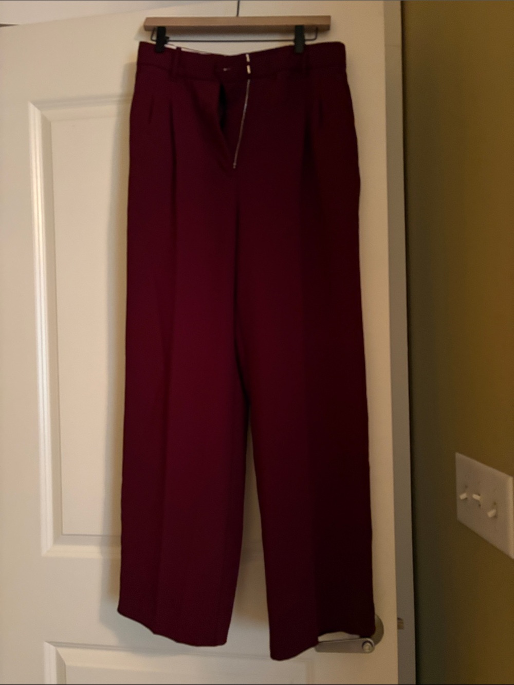 Aritzia Wide-Leg High-Rise Pants in Wine